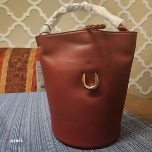 LAST ONE!!  Aota Chic Burgundy/Red  Bucket Bag with Gold Accent BNWT